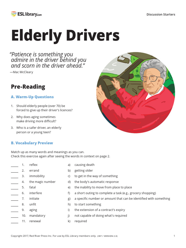 72 Elderly-Drivers Can | PDF | Vocabulary