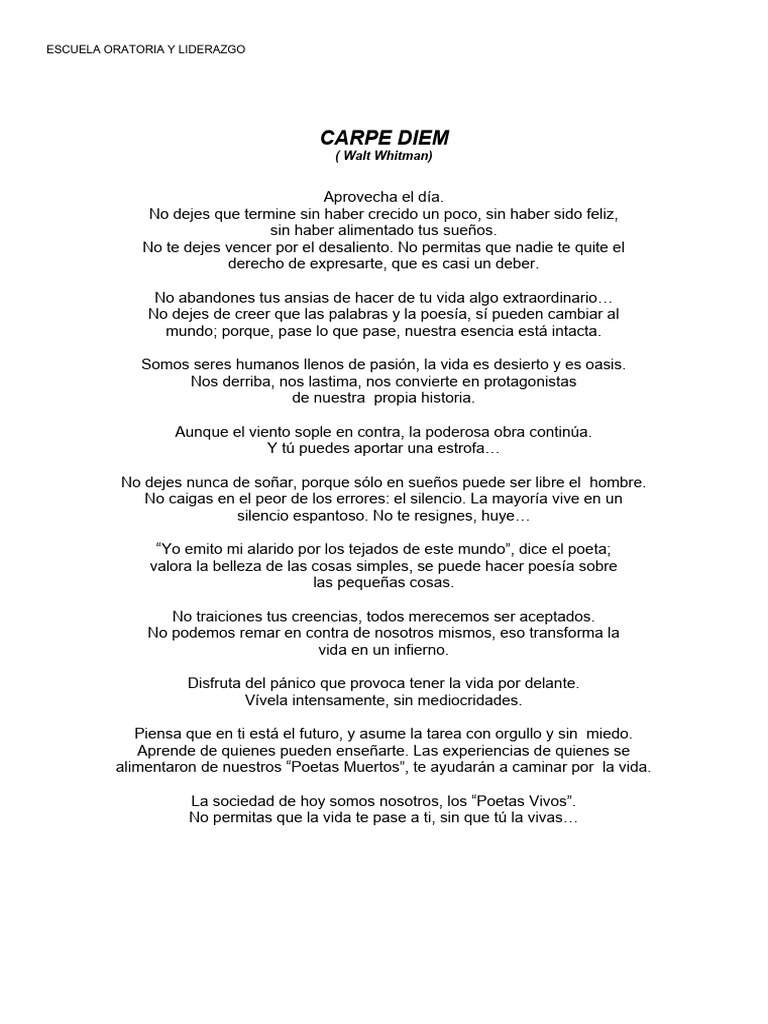 Carpe Diem | PDF | Libros para adolescentes | Ficción general