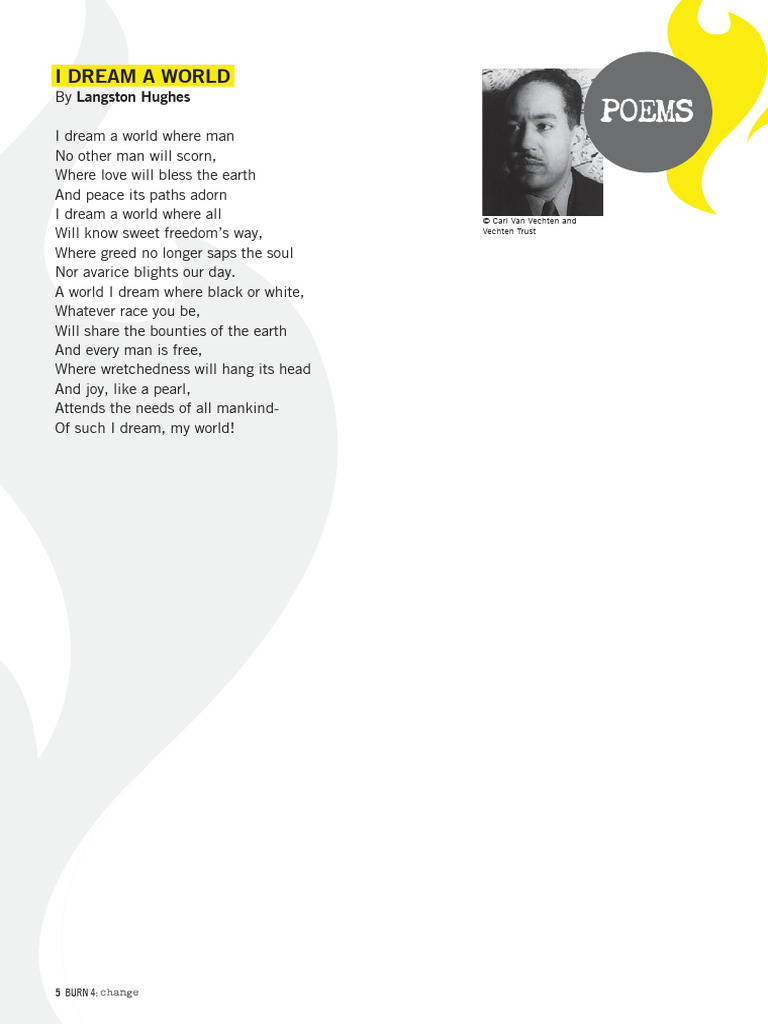 langston hughes i dream a world