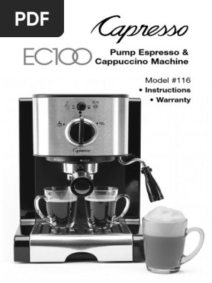 Capresso EC100 Espresso Machine Manual | PDF | Home & Garden