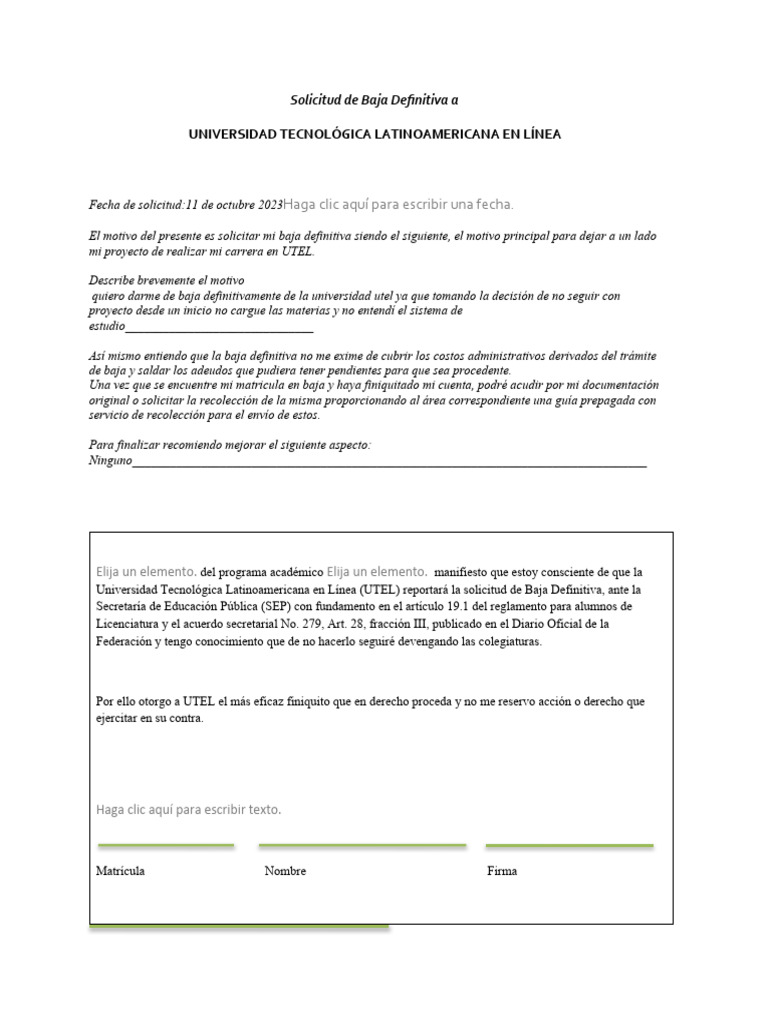 Solicitud de baja definitiva utel estafa utel pdf