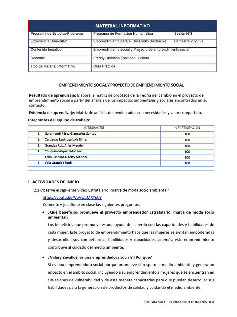 Guía Práctica #03 | PDF | Crecimiento personal y profesional | Negocios