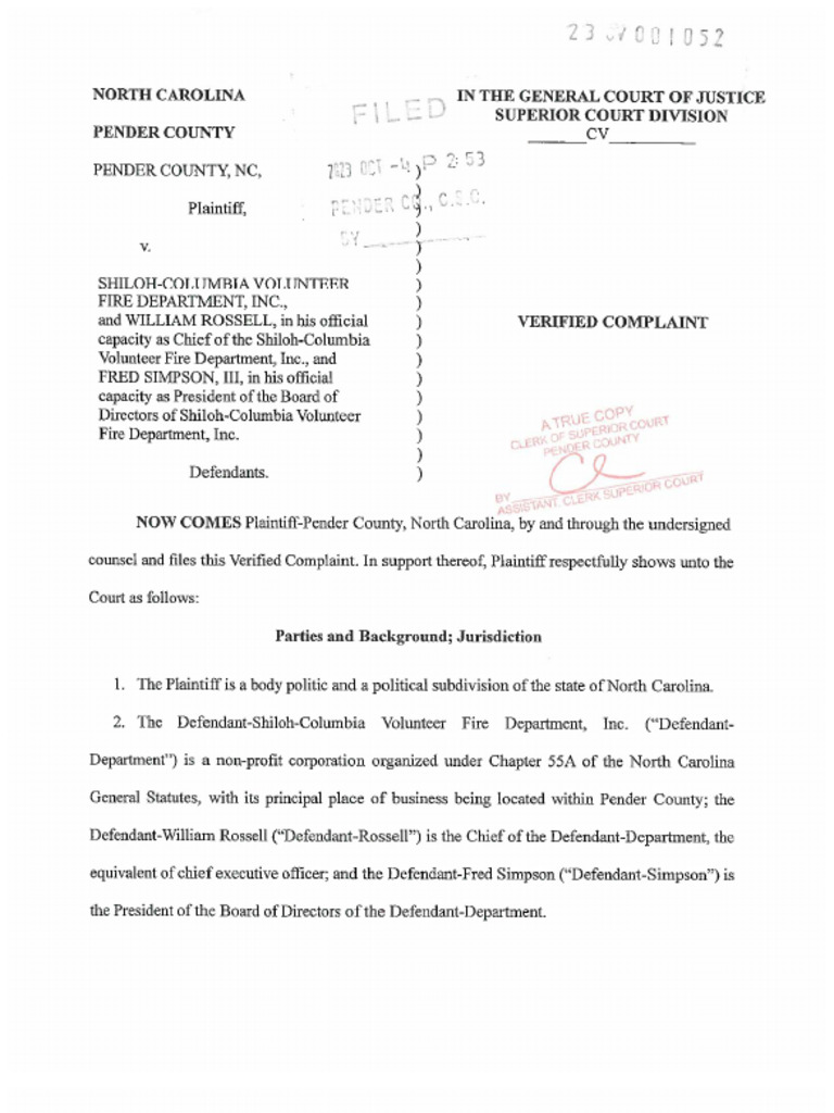 Complaint and Motion For TRO File 10-4-23 | PDF