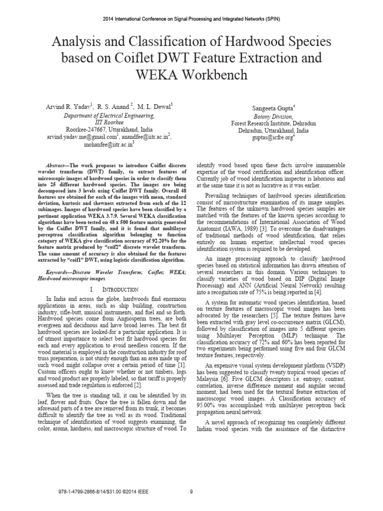 Yadav Et Al - 2014 - Analysis and Classification of Hardwood Species