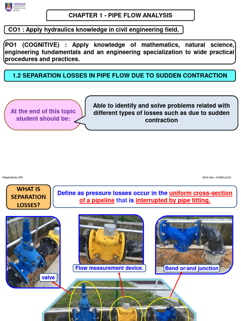 Head Loss from Sudden Contraction | PDF | Technology & Engineering