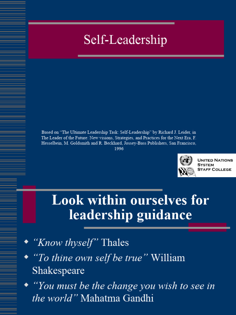 Self Leadership Pdf Leadership Mentorship