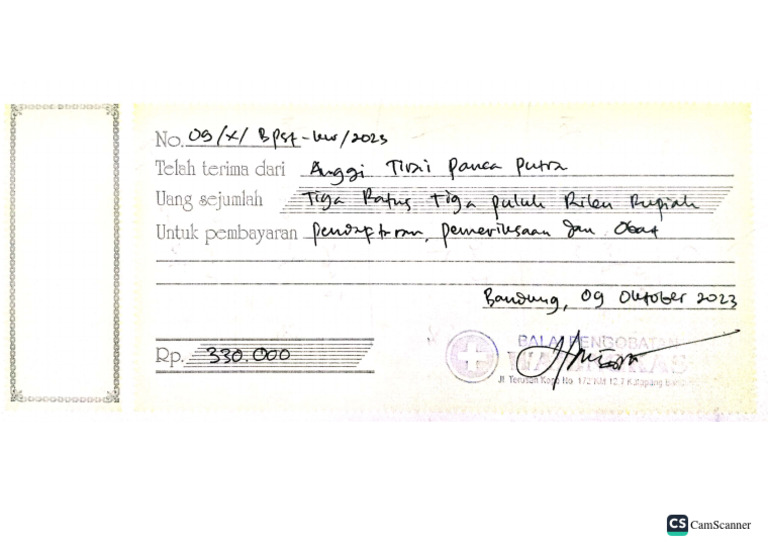 Kwitansi Asli - 59025 - 3160123930550 - 10102023 - 1 | PDF