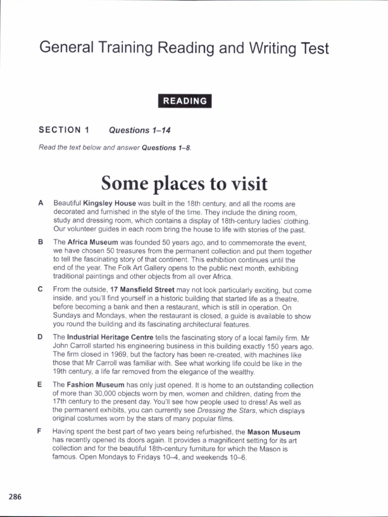 General Training ReadingWriting 1 PDF