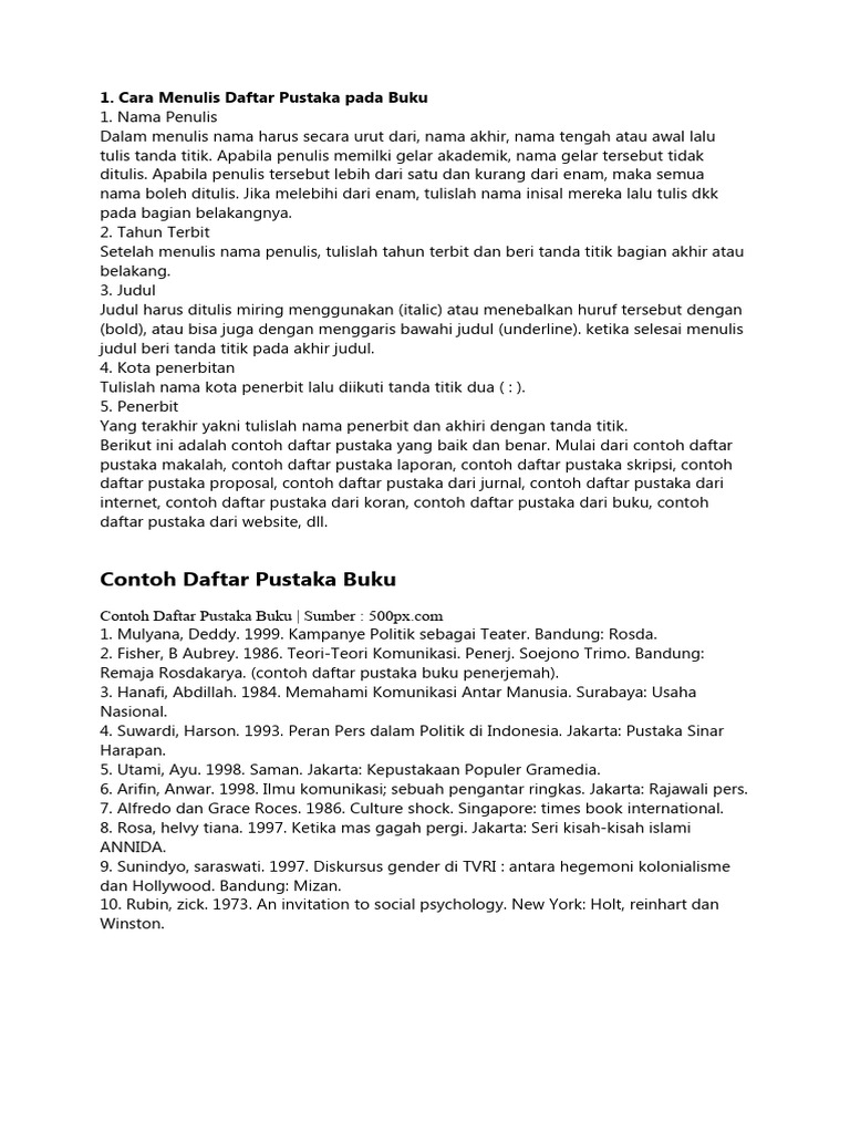 Cara Menulis Daftar Pustaka dari Scribd | PDF