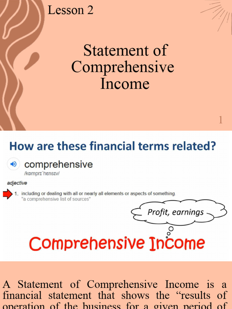 Statement of Comprehensive Income | PDF | Expense | Revenue