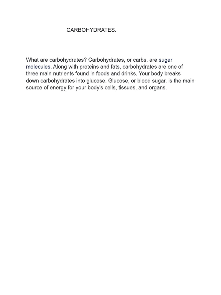 Carbohydrates | PDF