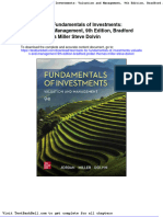 Test Bank For Fundamentals of Investments Valuation and Management 9th Edition Bradford Jordan Thomas Miller Steve Dolvin