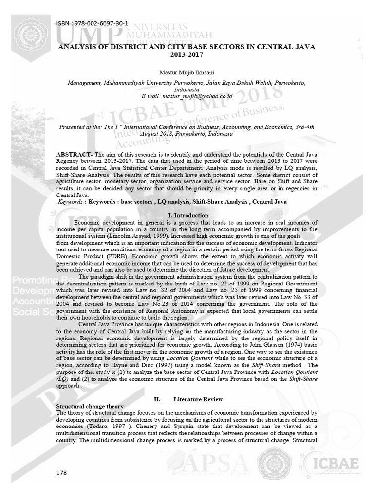 005 - Analysis of District and City Base Sectors in Central Java | PDF