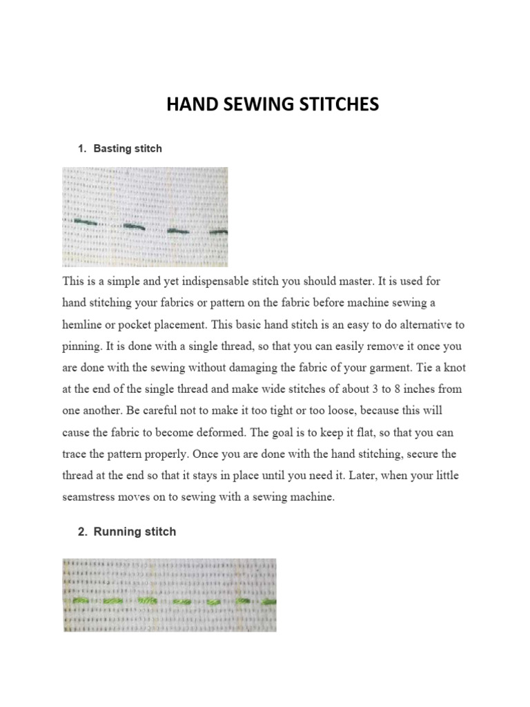 Hand Sewing Stitches PDF