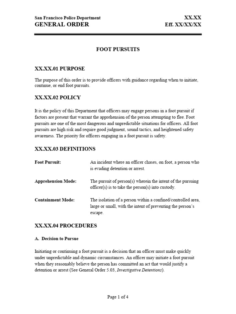 Sfpd foot pursuit policy dgo 5 25 pdf