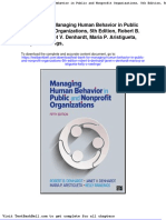 Test Bank For Managing Human Behavior in Public and Nonprofit Organizations 5th Edition Robert B Denhardt Janet V Denhardt Maria P Aristigueta Kelly C Rawlings
