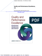 Test Bank For Quality and Performance Excellence 8th Edition Evans