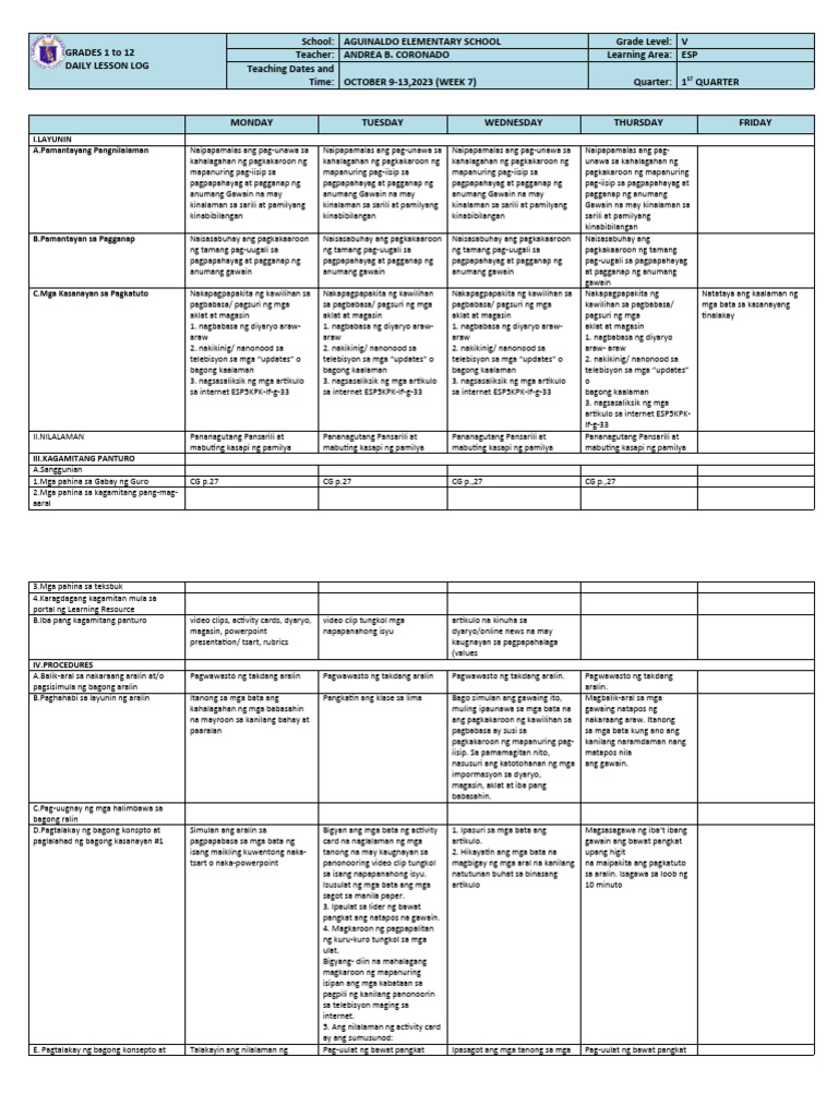 Esp 5 - Q1 - W7 DLL | PDF