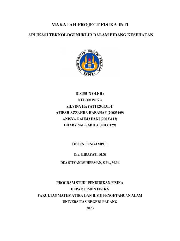 Makalah Project Fisika Inti - Kelompok 3 Fiks | PDF | Sains & Matematika