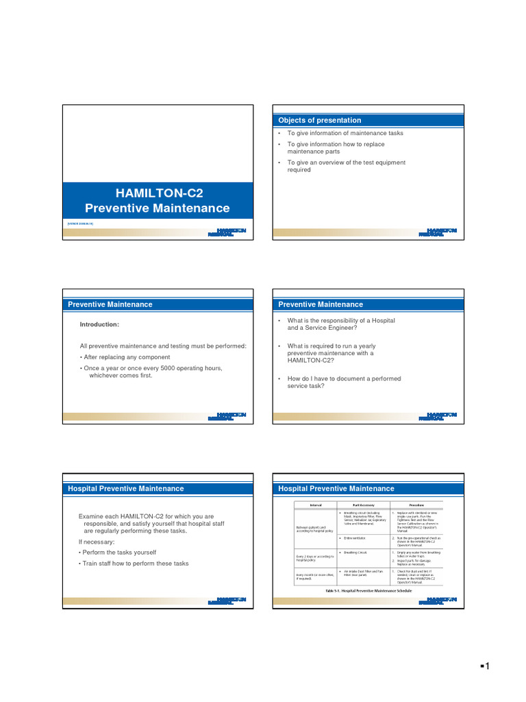 HAMILTON-C2 Preventive Maintenance Guide | PDF