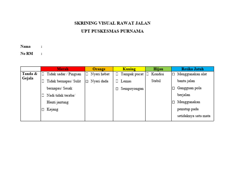 Skrining Risiko Jatuh Pasien Rawat Jalan | PDF