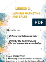 Defining Marketing and Sales