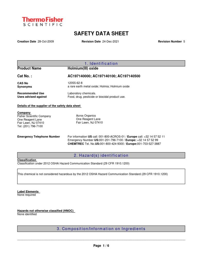 Holmium Iii Oxide 99 9 50GRH PDF PDF