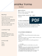 White and Beige Simple Student CV Resume