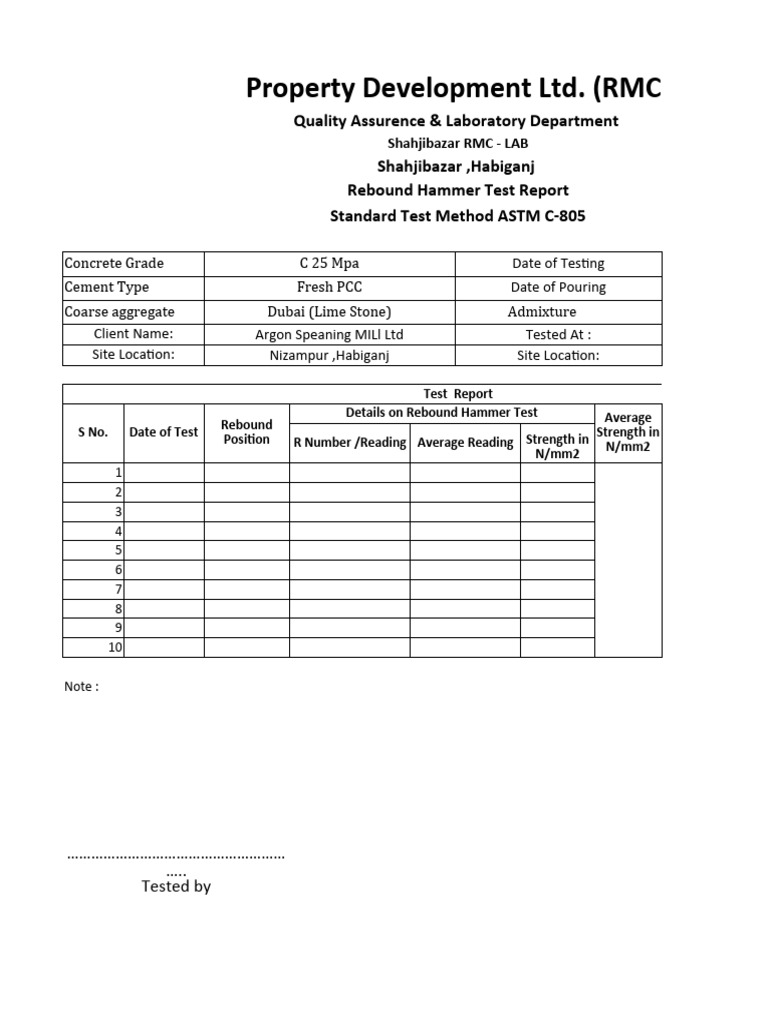Rebound Hammer Test PDF