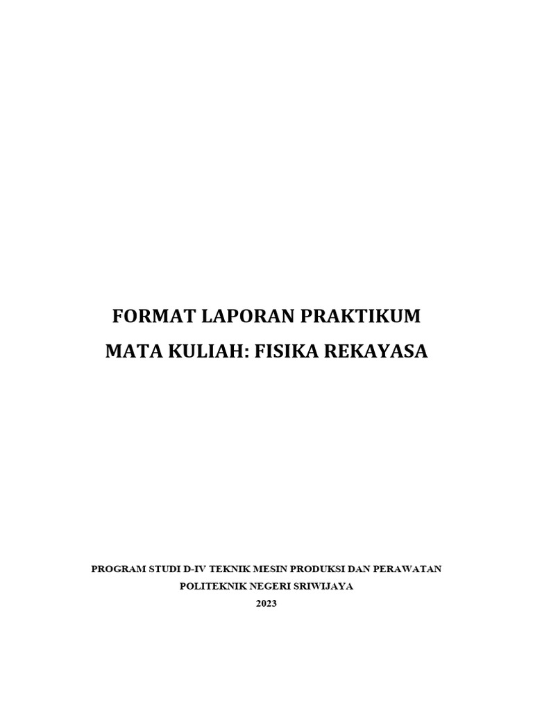 Format Laporan Praktikum Fisika 2023 | PDF | Metode & Bahan Ajar