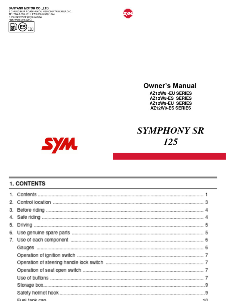 Symphony SR Manual PDF