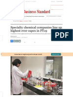 Specialty Chemical Companies Line Up Highest Ever Capex in FY19