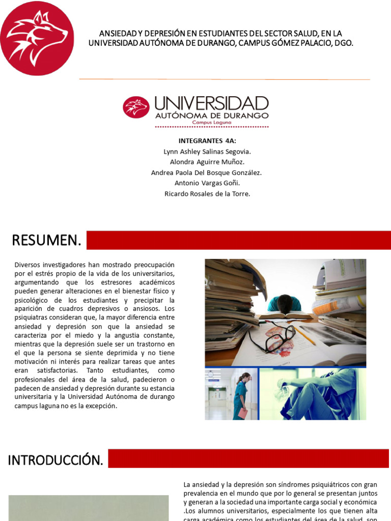 Ansiedad y Depresión en Estudiantes de Salud | PDF | Depresión (estado ...