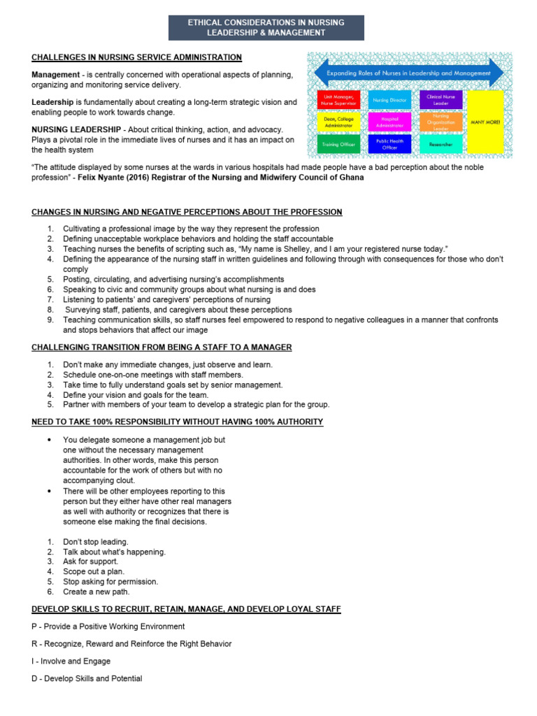 Ethical Considerations in Nursing Leadership & Management PDF