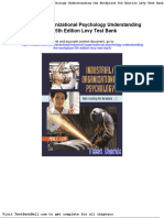 Industrial Organizational Psychology Understanding The Workplace 5th Edition Levy Test Bank