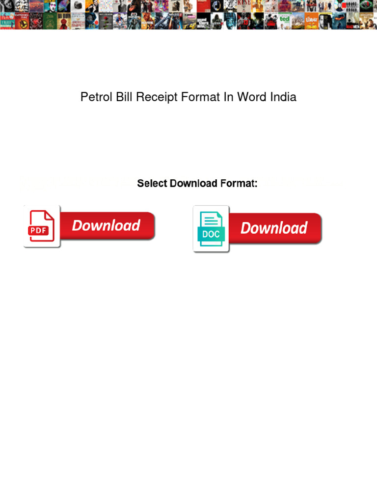 Petrol Bill Receipt Format in Word PDF