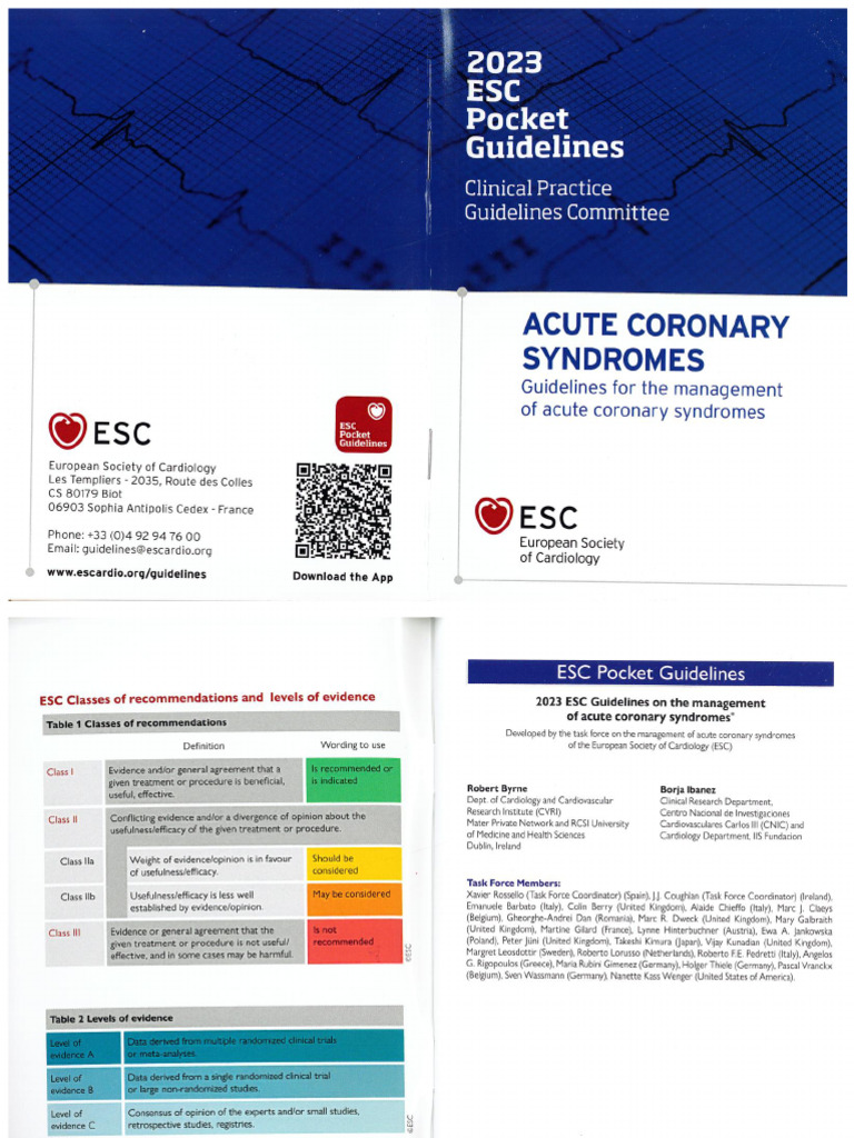EUROPEAN SOCIETY CARDIOLOGY GUIDELINES ACUTE CORONARY SYNDROME visual data 2