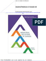 Test Bank For Industrial Relations in Canada 3rd Edition