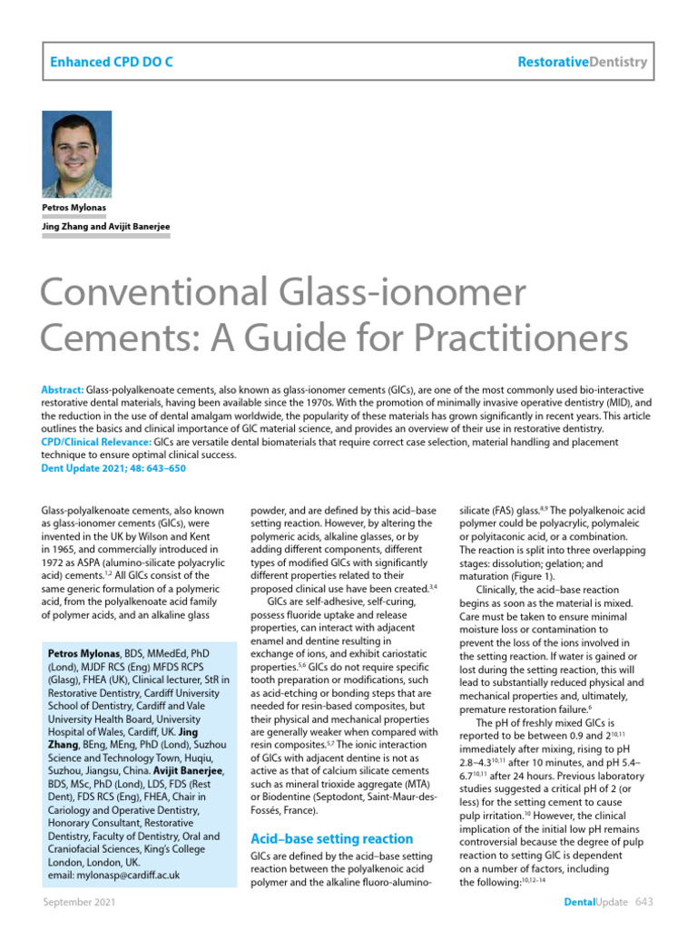 Dent Update 2021 48 643-650 | PDF | Dental Composite | Tooth Enamel