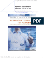 Test Bank For Information Technology For Management On Demand 11th by Turban