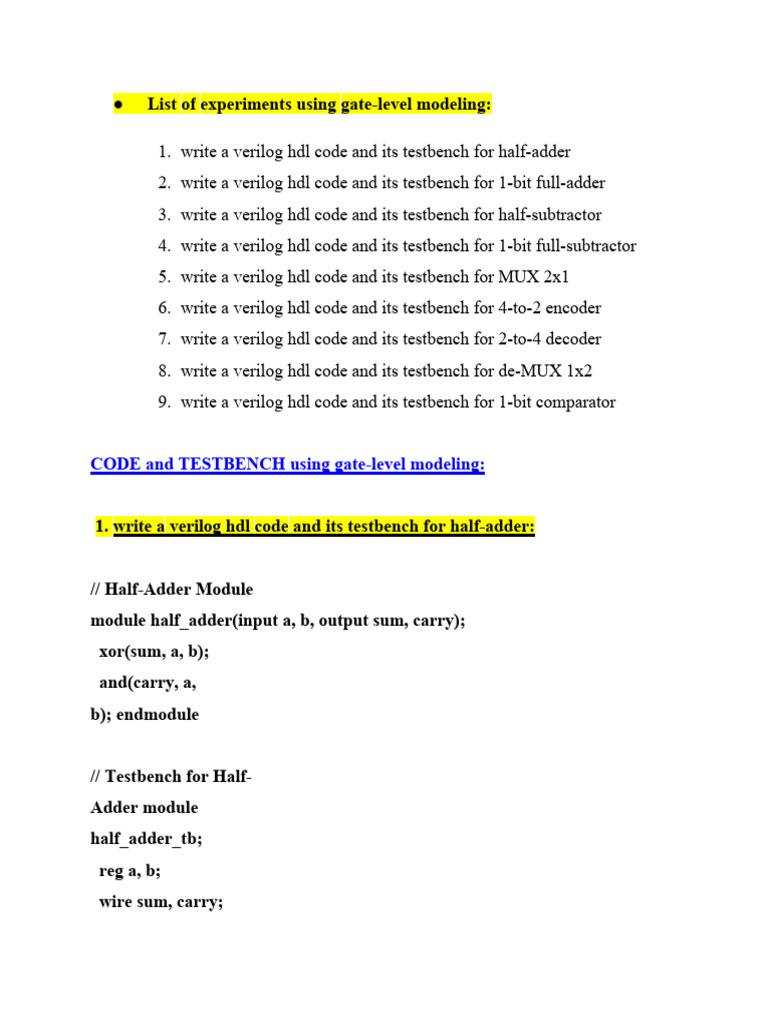 Gate level and dataflow modeling 10 07 2023 pdf