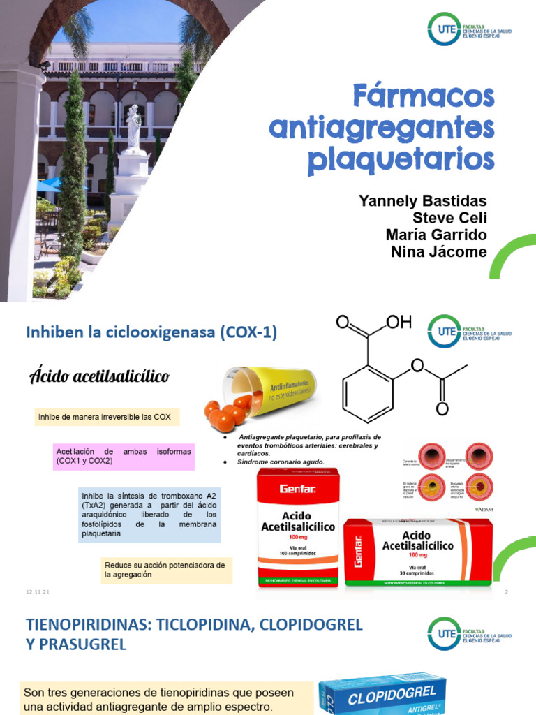 Fármacos antiagregantes plaquetarios PDF Plaqueta Especialidades