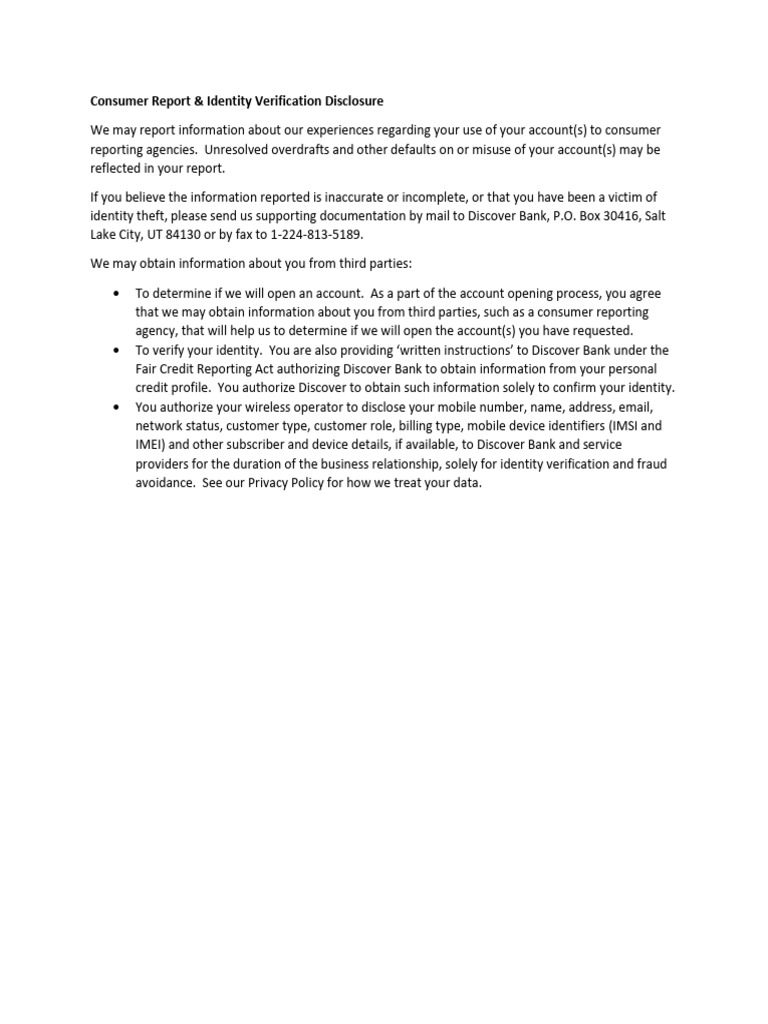 Consumer report disclosure pdf