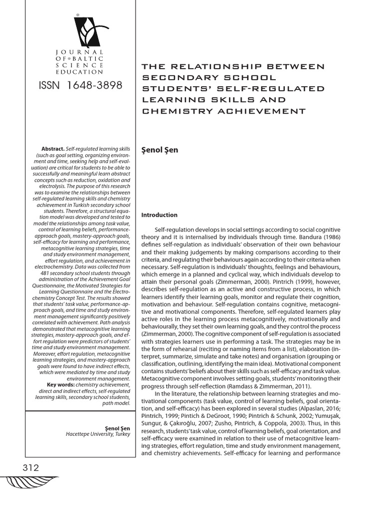 312-324.sen JBSE Vol.15 No.3 | PDF | Self Efficacy | Metacognition