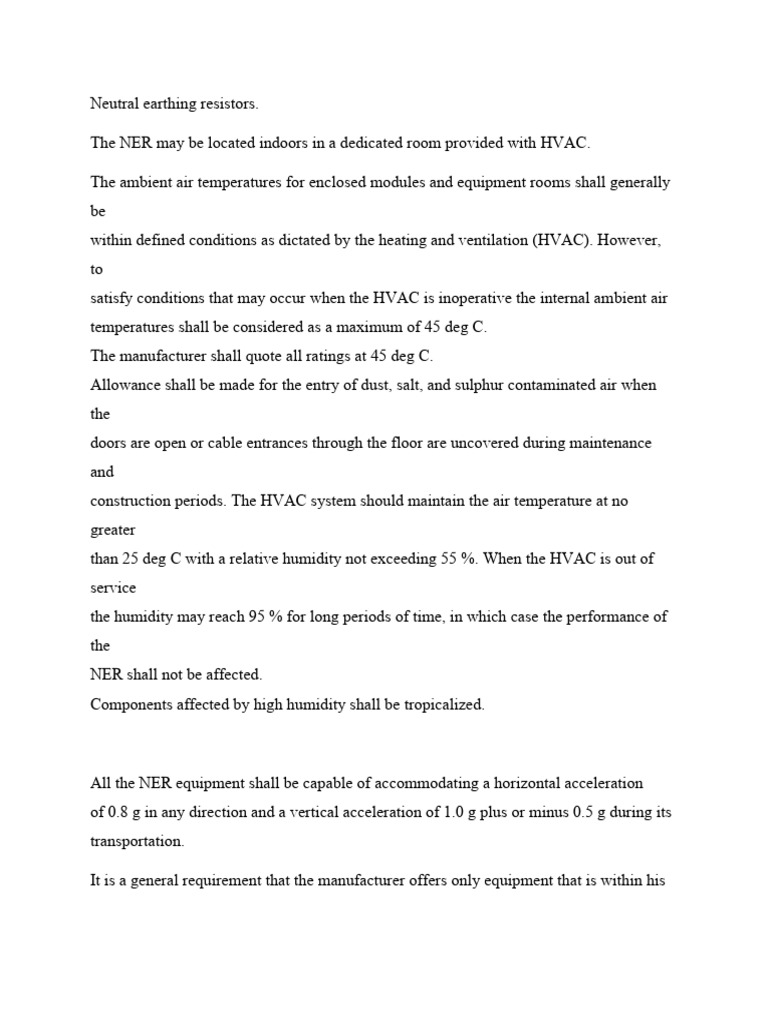 Neutral Earthing Resistors. PDF Temperature Electricity