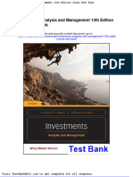 Investments Analysis and Management 13th Edition Jones Test Bank
