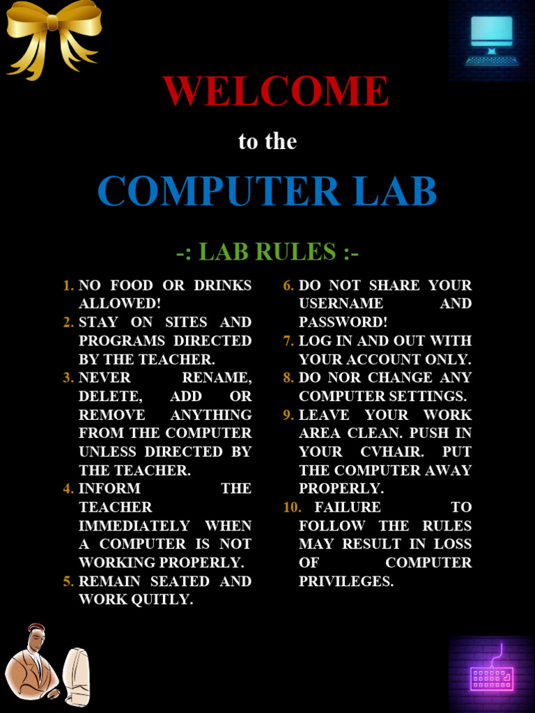 Computer Lab Rules PDF
