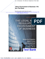 Legal and Regulatory Environment of Business 17th Edition Pagnattaro Test Bank