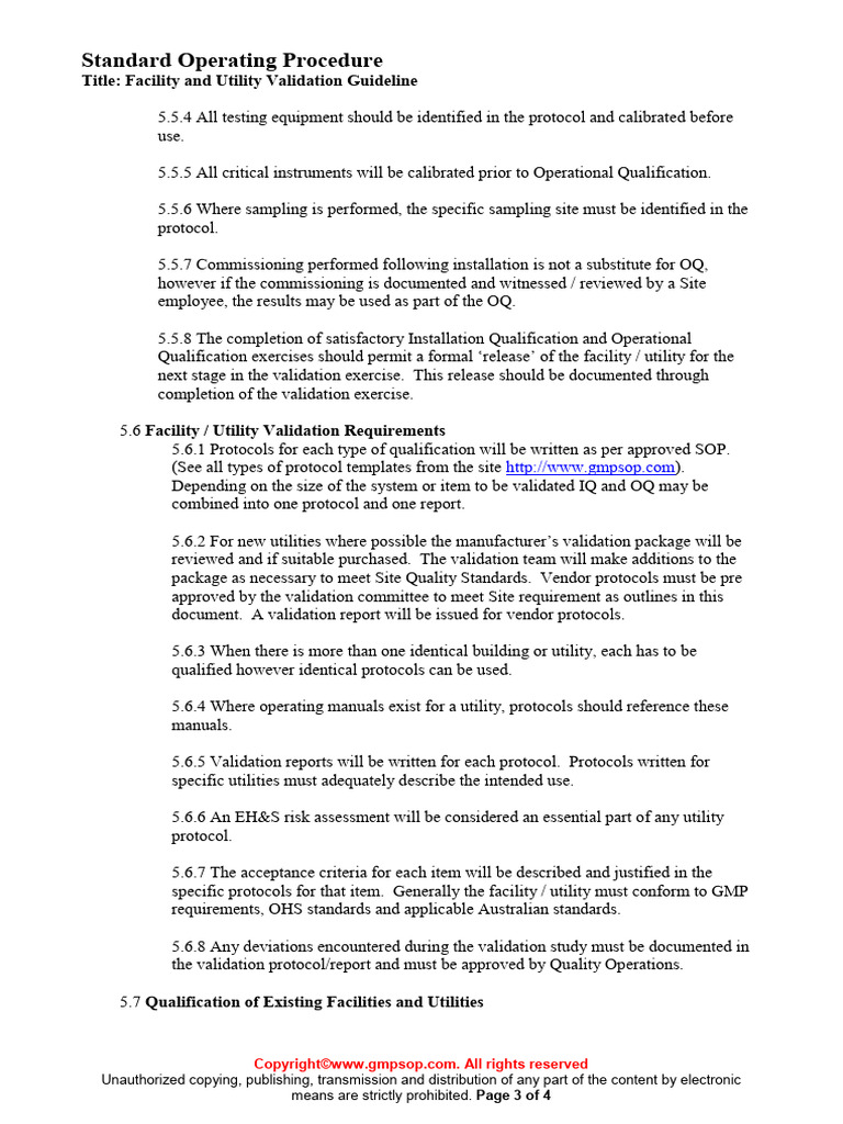 VAL095FacilityandUtilityValidationGuidelinesample PDF
