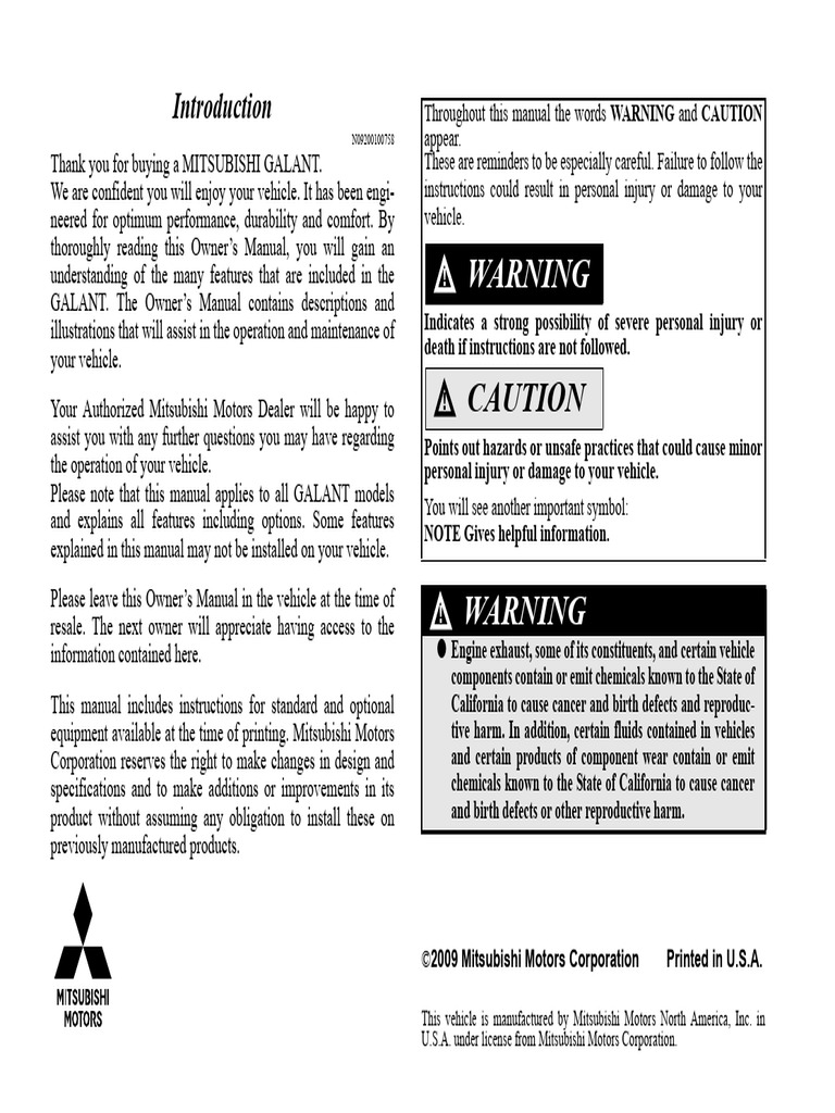 2007 MITSUBISHI GALANT OWNERS MANUAL PDF intelligence overview